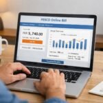 User checking FESCO electricity bill online on laptop